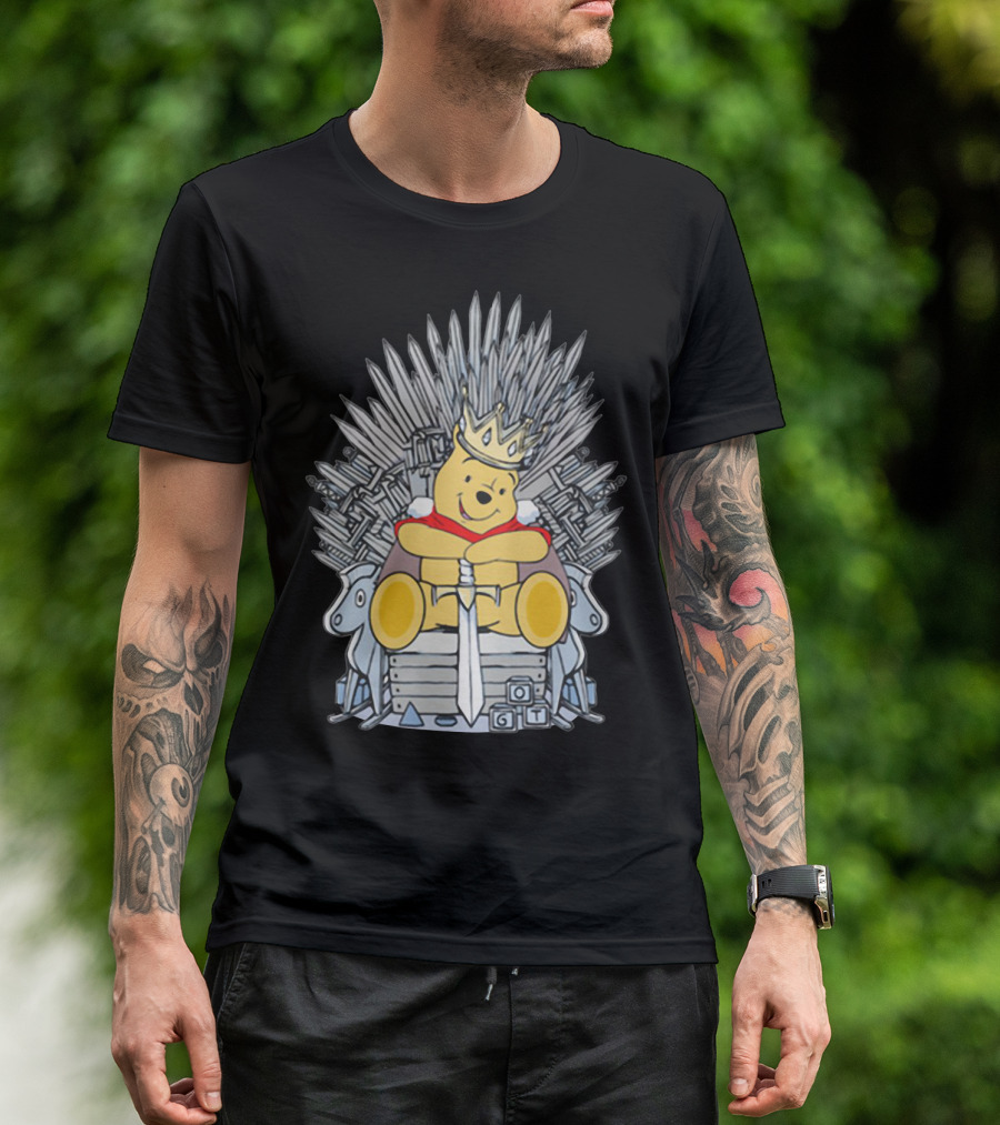 Game Of Thrones Pooh Bear King On Iron Throne Crossover T-Shirt