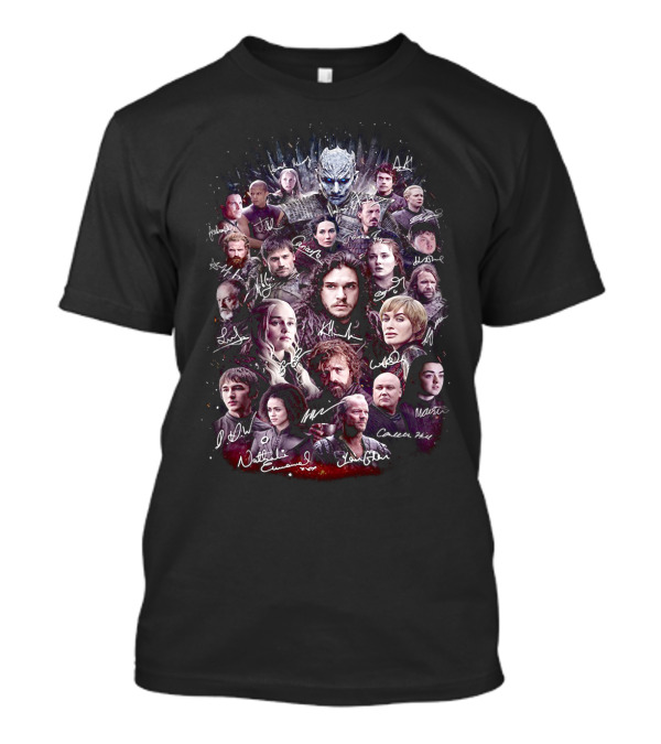 Game Of Thrones Characters Collage With Authentic Signatures T-Shirt