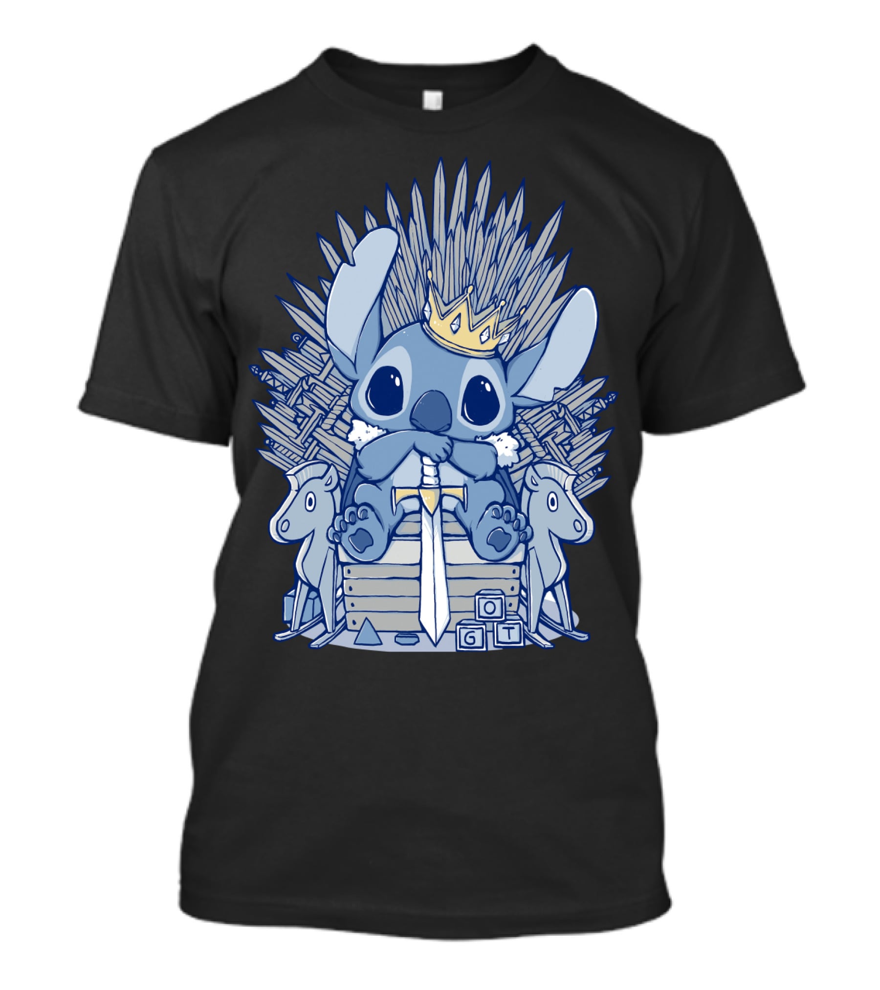Stitch Iron Throne Crown Sword Game Of Thrones Style T-Shirt