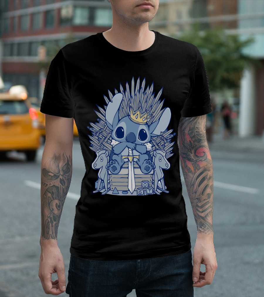 Stitch Iron Throne Crown Sword Game Of Thrones Style T-Shirt