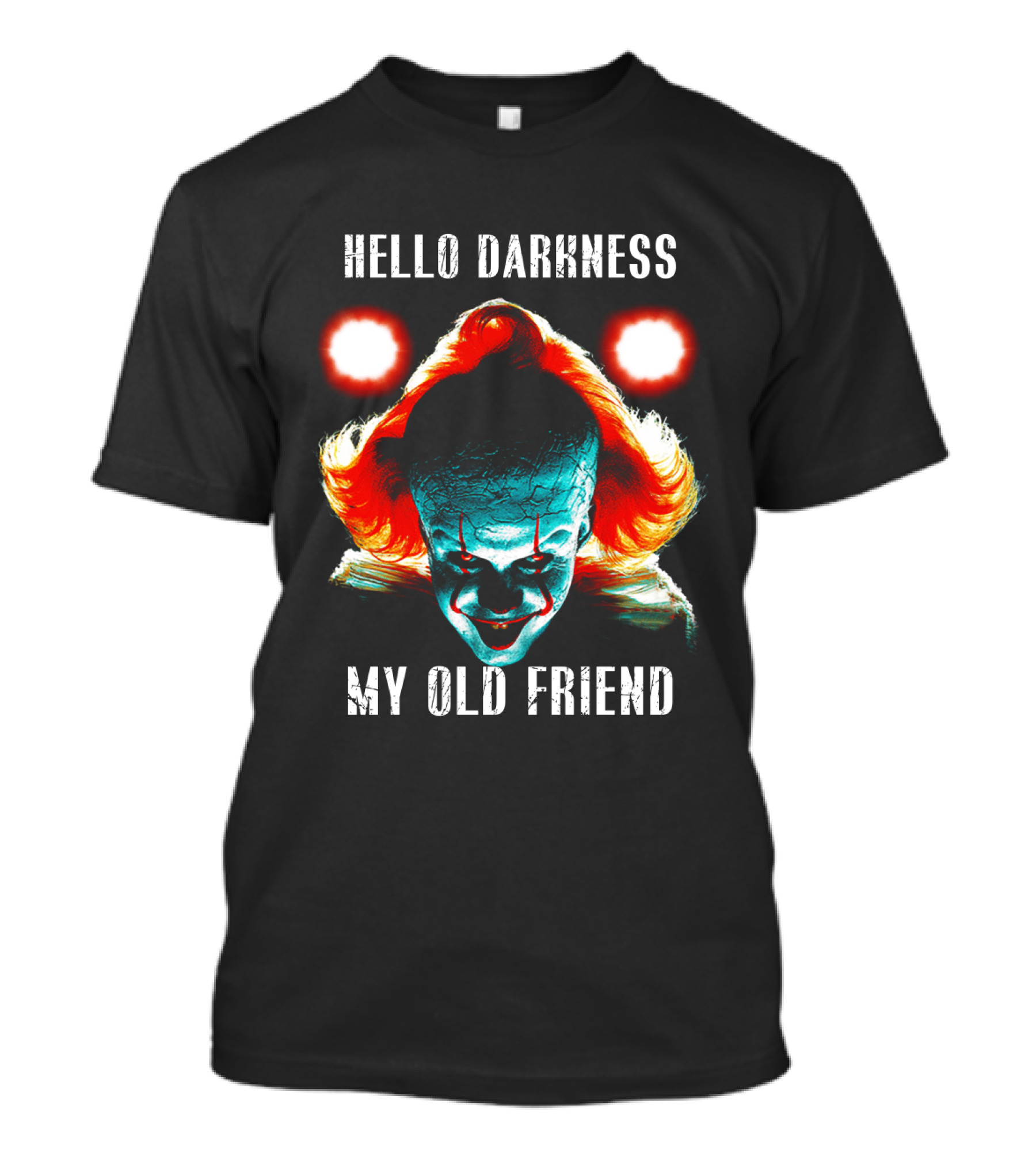Pennywise Clown Artwork Hello Darkness My Old Friend Horror T-Shirt