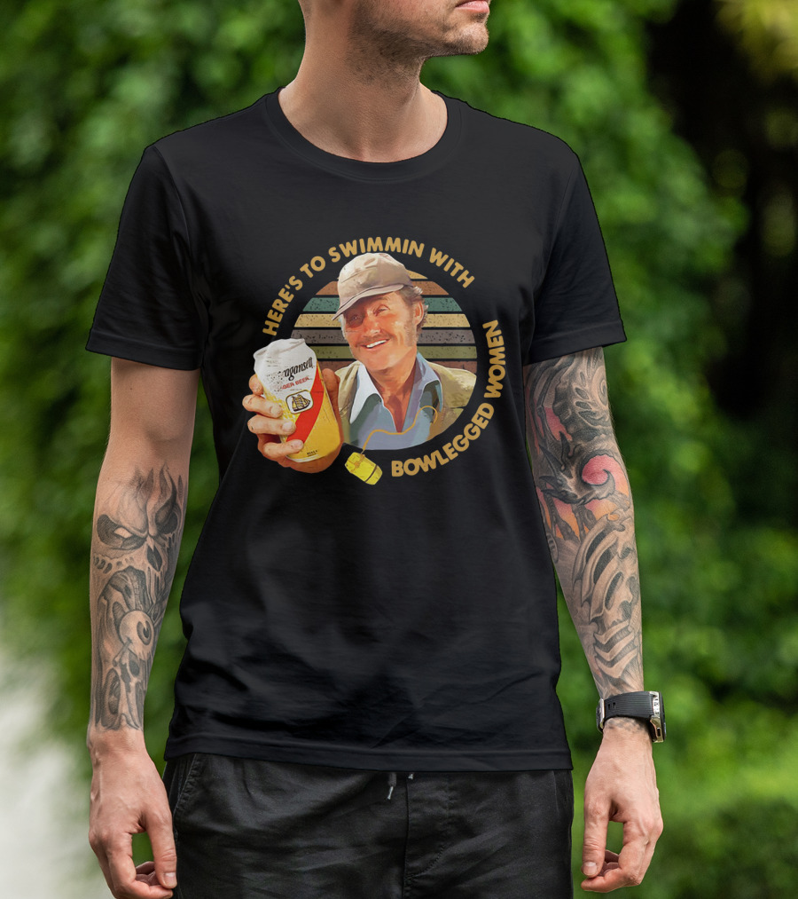 Quint Jaws Here’s To Swimmin With Bowlegged Women Vintage Beer Scene T-Shirt