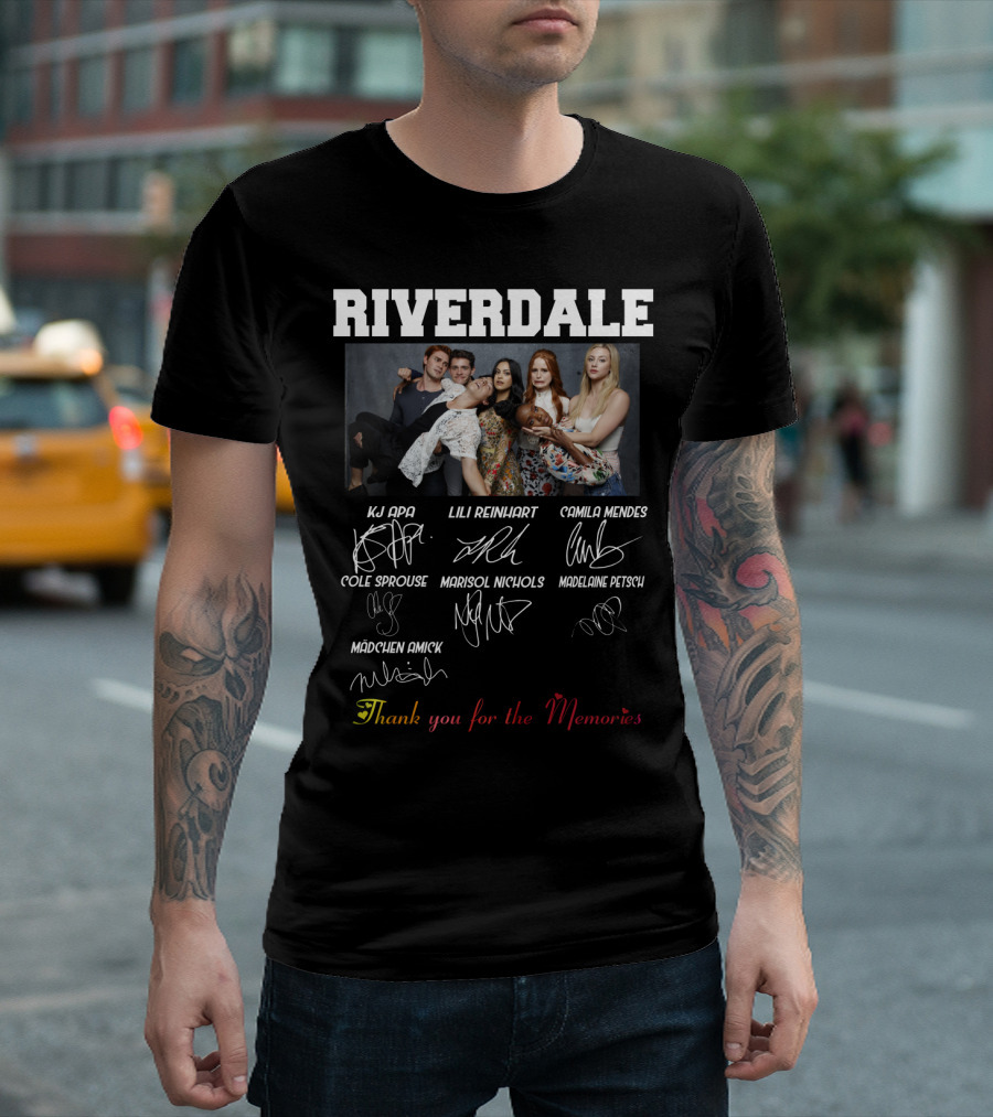 Riverdale KJ Apa Lili Reinhart Camila Mendes Cole Sprouse Marisol Nichols Madelaine Petsch Mädchen Amick Thank You For The Memories T-Shirt