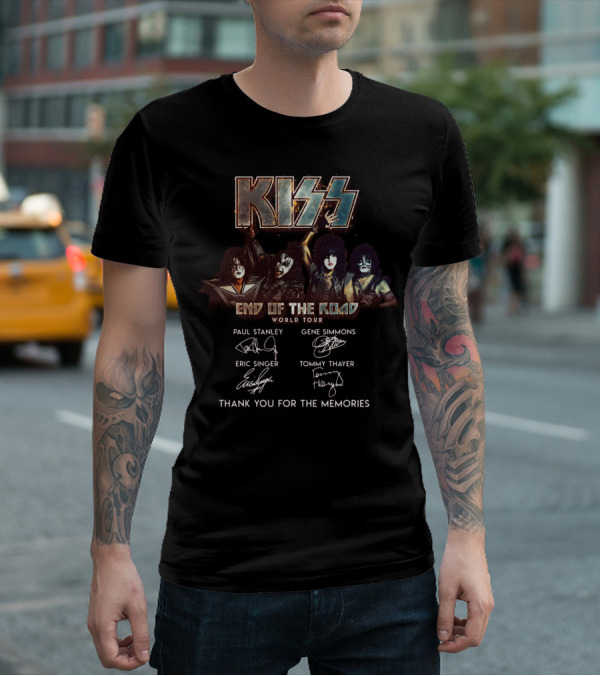 Kiss End Of The Road World Tour Thank You For The Memories Paul Stanley Gene Simmons Eric Singer Tommy Thayer T-Shirt