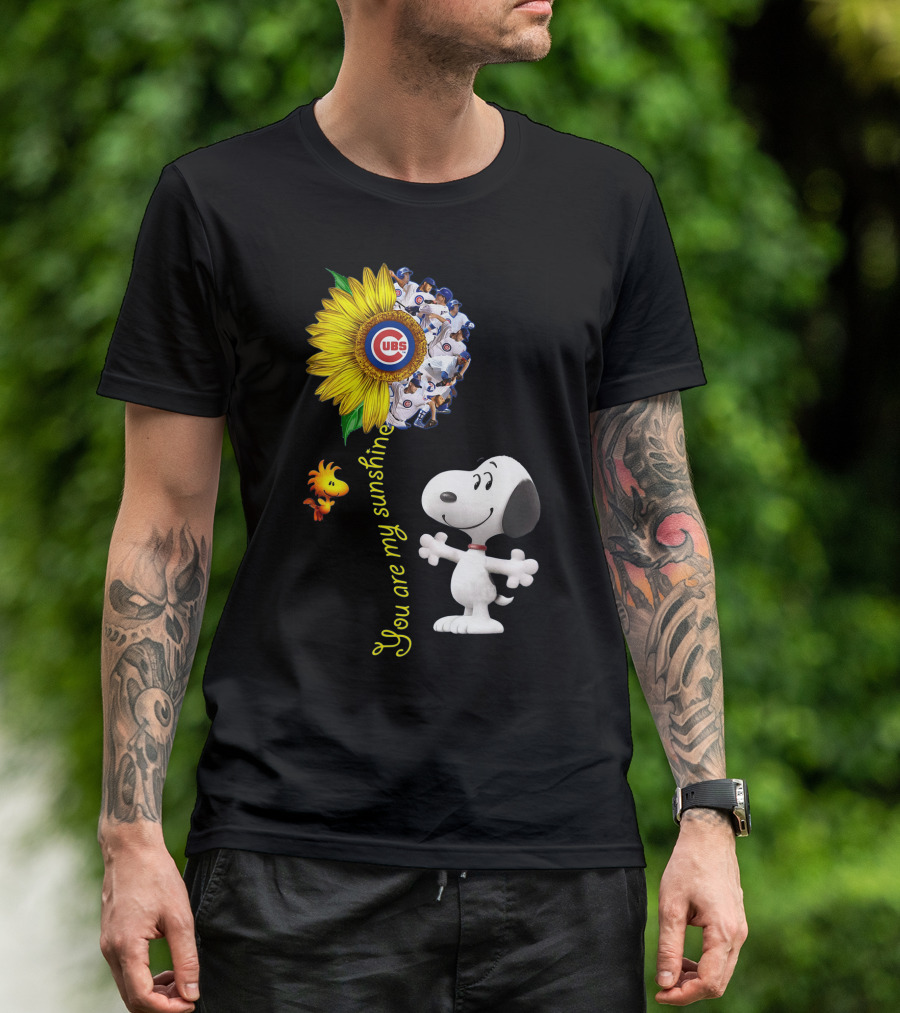 Snoopy Chicago Cubs You Are My Sunshine Sunflower Baseball T-Shirt
