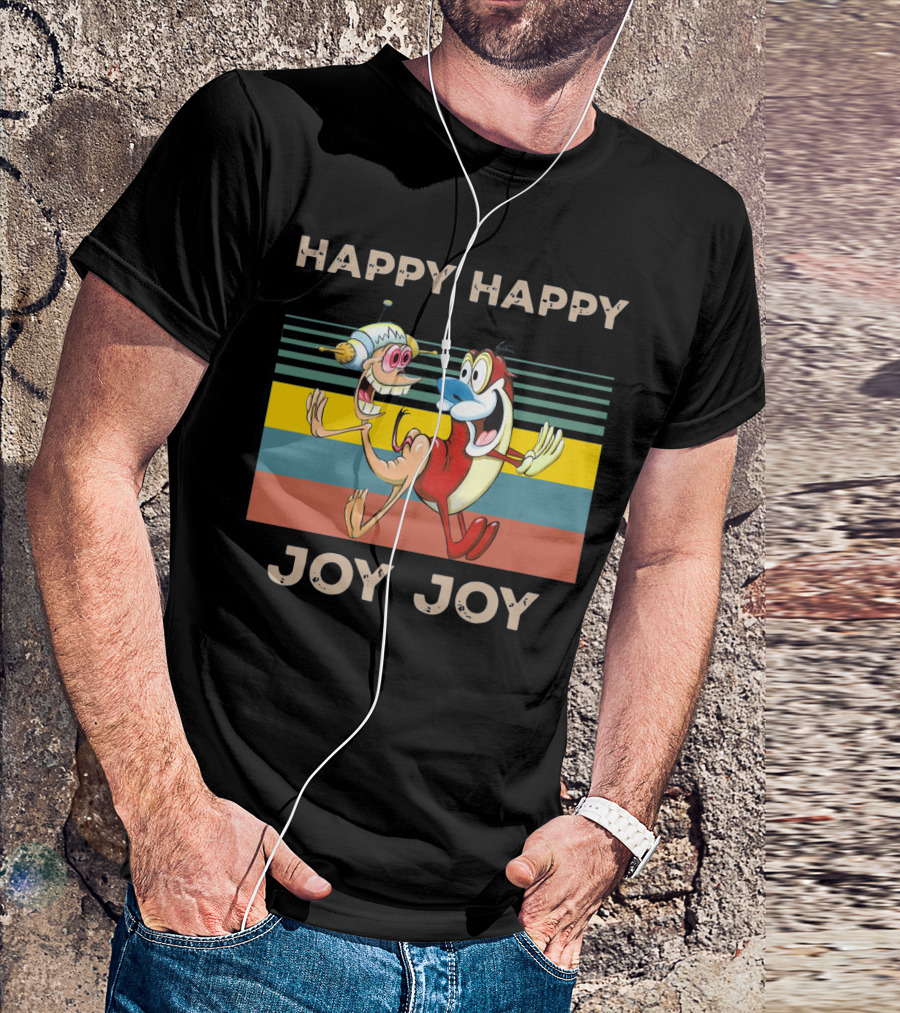 Ren And Stimpy Happy Happy Joy Joy Mighty Fine Stripede T-Shirt
