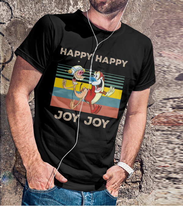 Ren And Stimpy Happy Happy Joy Joy Mighty Fine Stripede T-Shirt