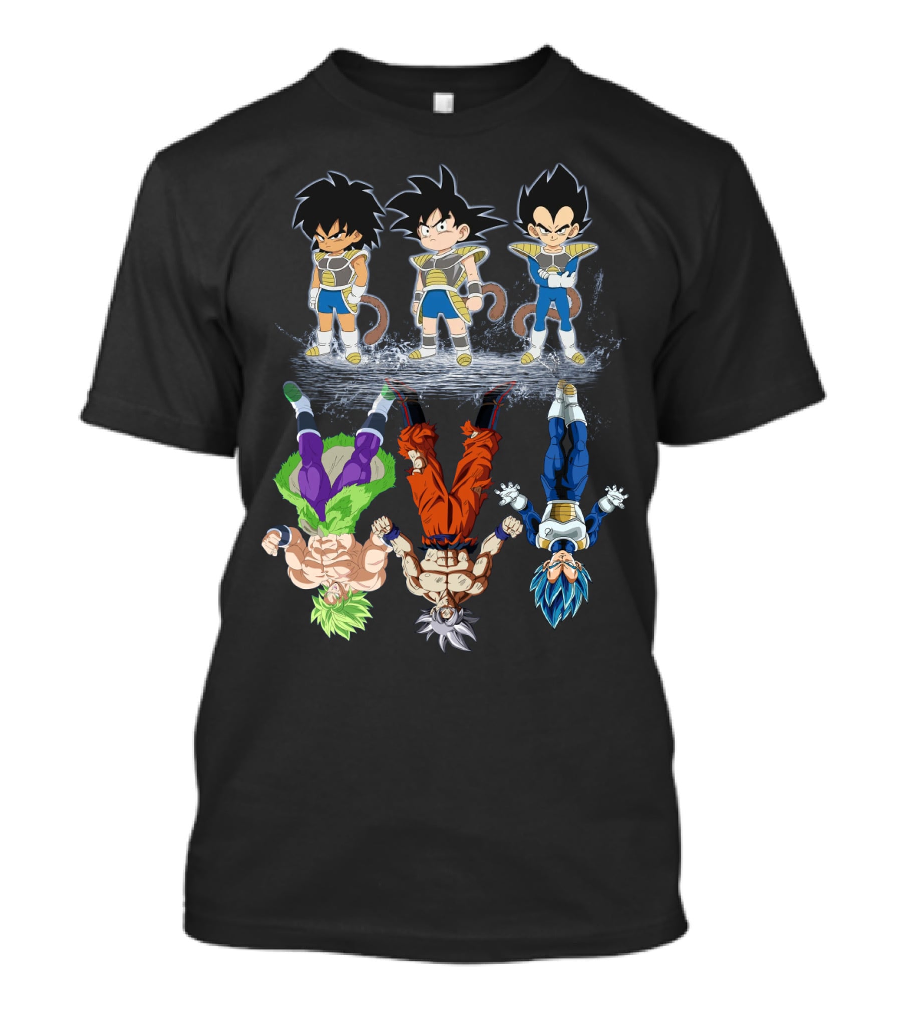 Broly Goku Vegeta Saiyan Evolution Half Saiyan Half Saiyan Gods T-Shirt