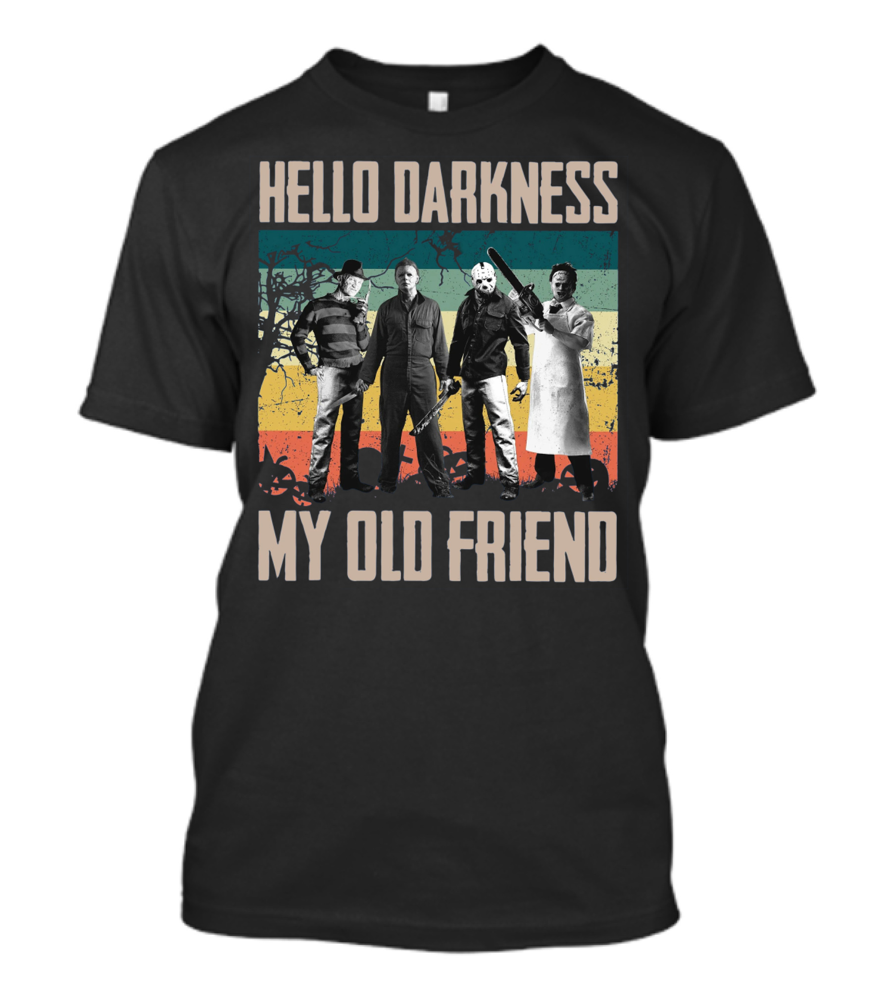 Hello Darkness My Old Friend Horror Icons Halloween T-Shirt