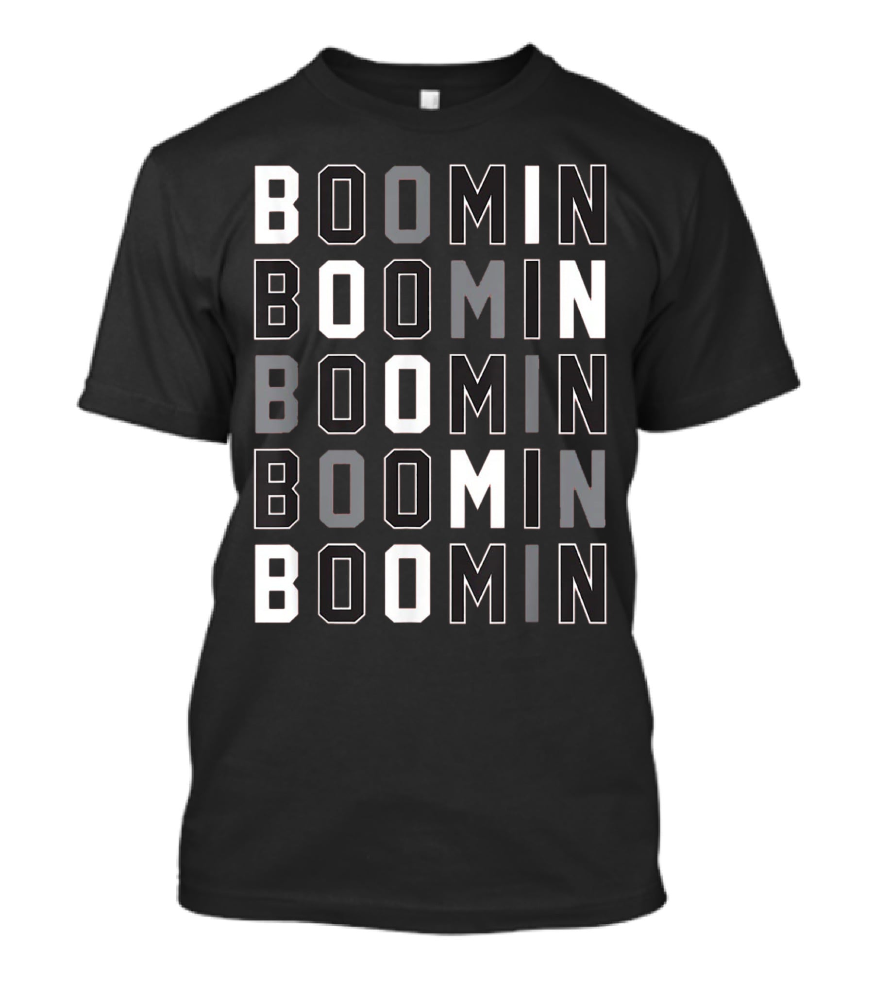 Boomin AB Black Silver Football Graphic Repetition T-Shirt