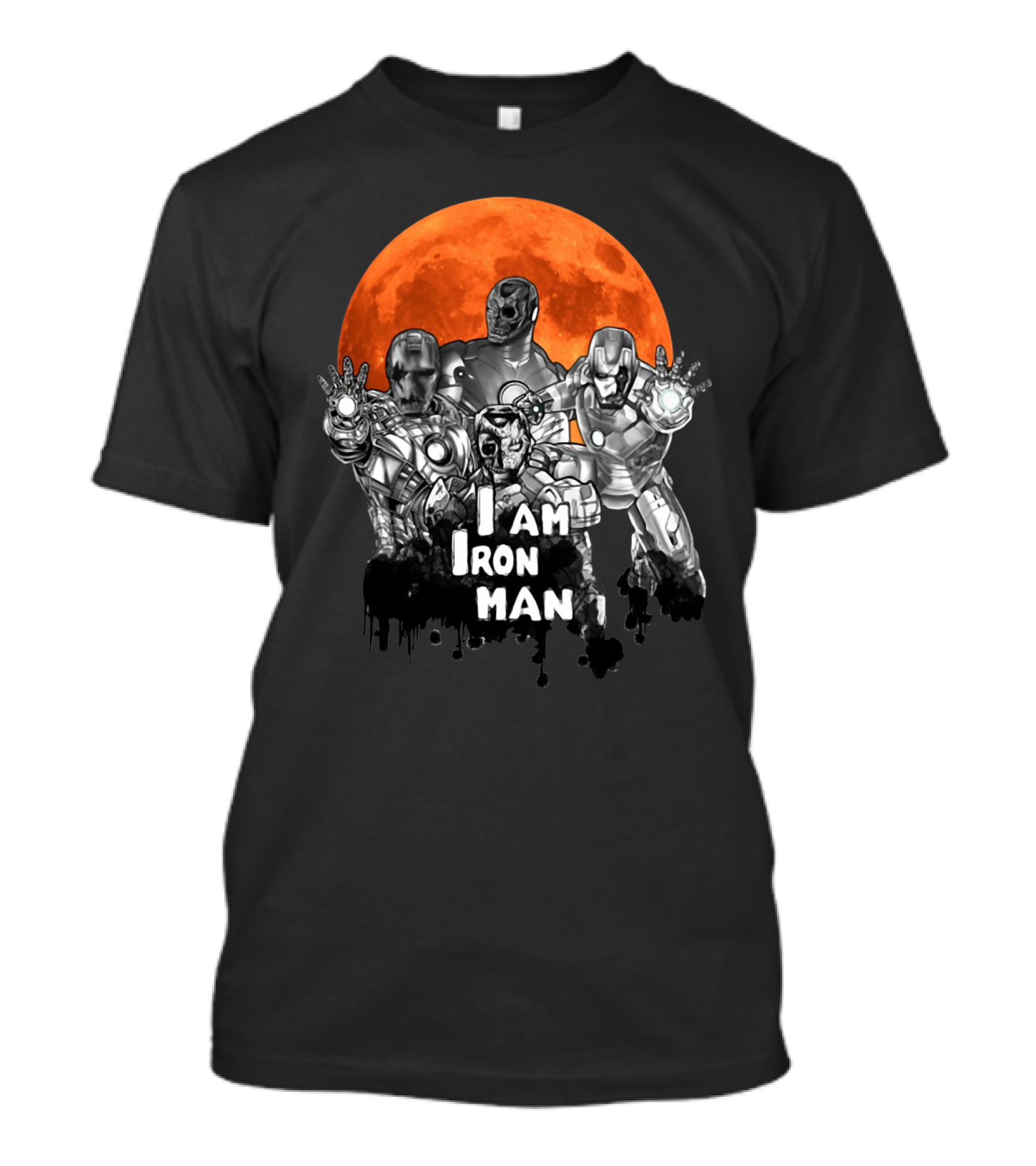 Iron Man Zombie Halloween I Am Iron Man Moon T-Shirt