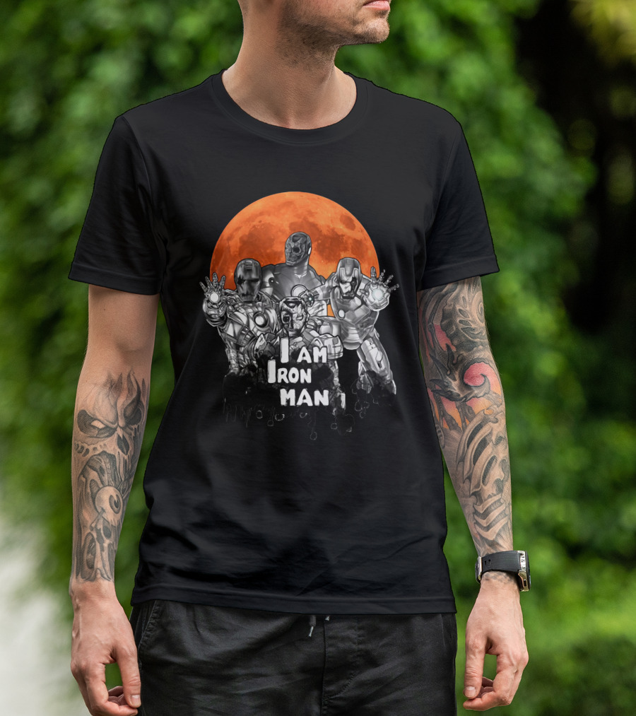 Iron Man Zombie Halloween I Am Iron Man Moon T-Shirt
