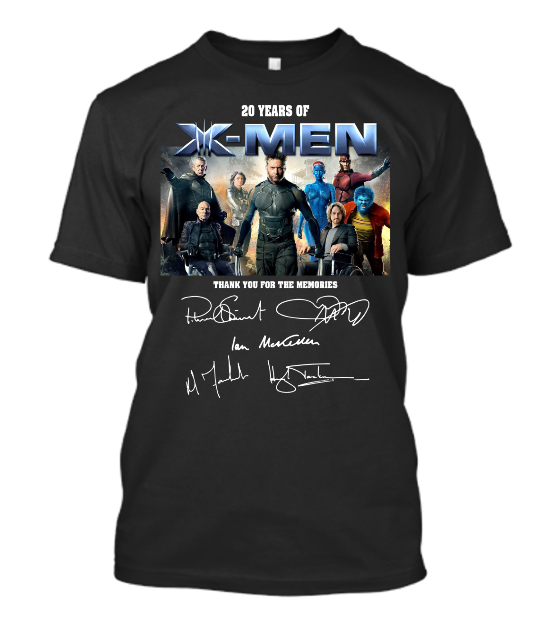20 Years Of X-Men Thank You For The Memories With Cast Signatures T-Shirt