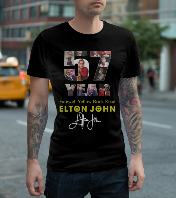 Years Elton John Farewell Yellow Brick Road Tour Signature Collection T-Shirt