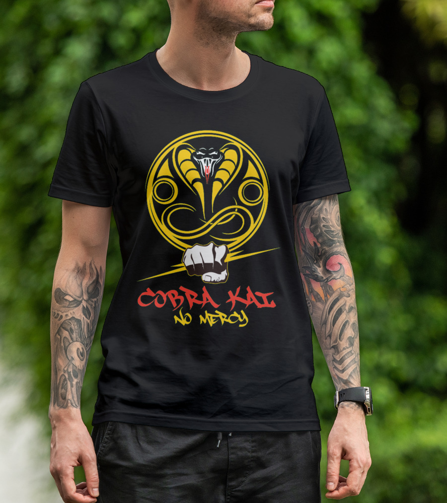 Cobra Kai No Mercy Karate Logo Fist Punch T-Shirt