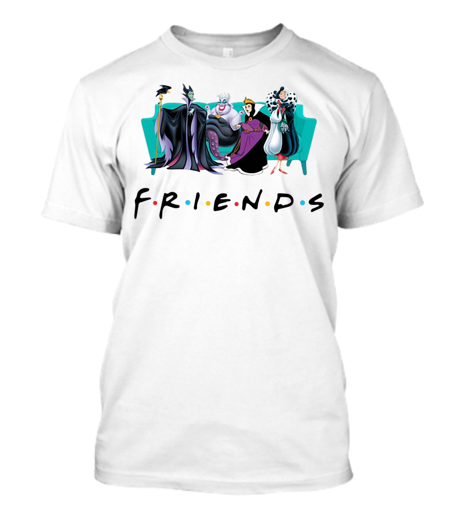 Disney Villain Queens Friends Parody With Cruella De Vil T-Shirt