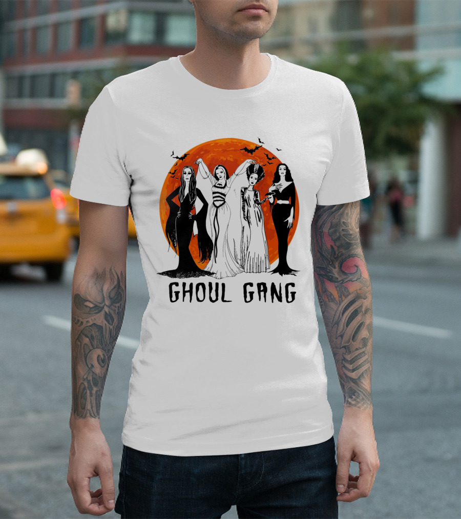 Halloween Ghoul Gang Moonlit Witches And Vampires T-Shirt