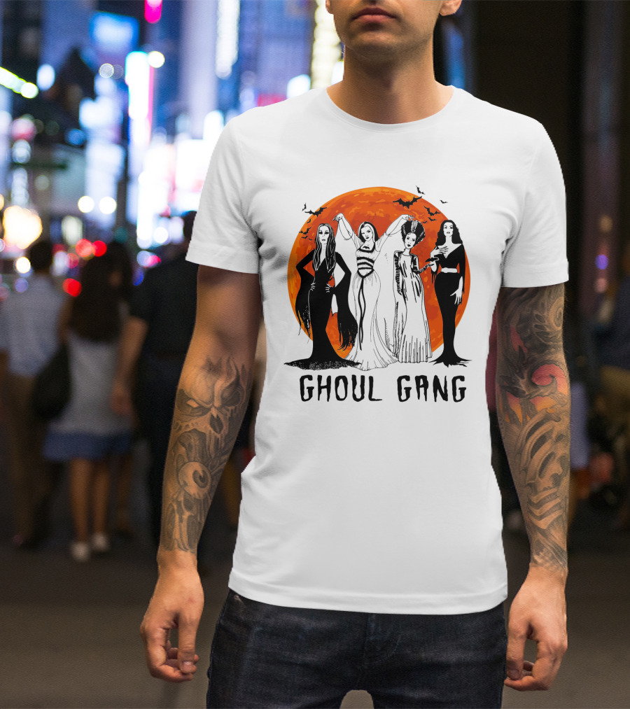 Halloween Ghoul Gang Moonlit Witches And Vampires T-Shirt
