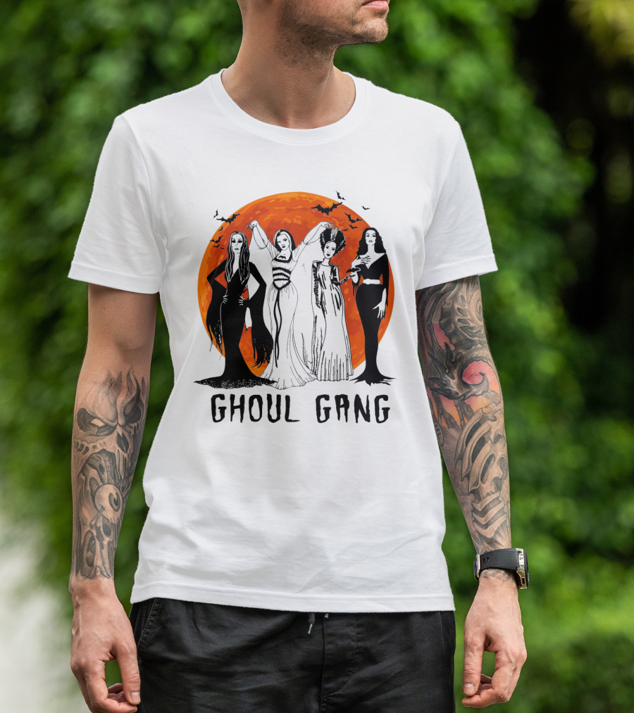 Halloween Ghoul Gang Moonlit Witches And Vampires T-Shirt
