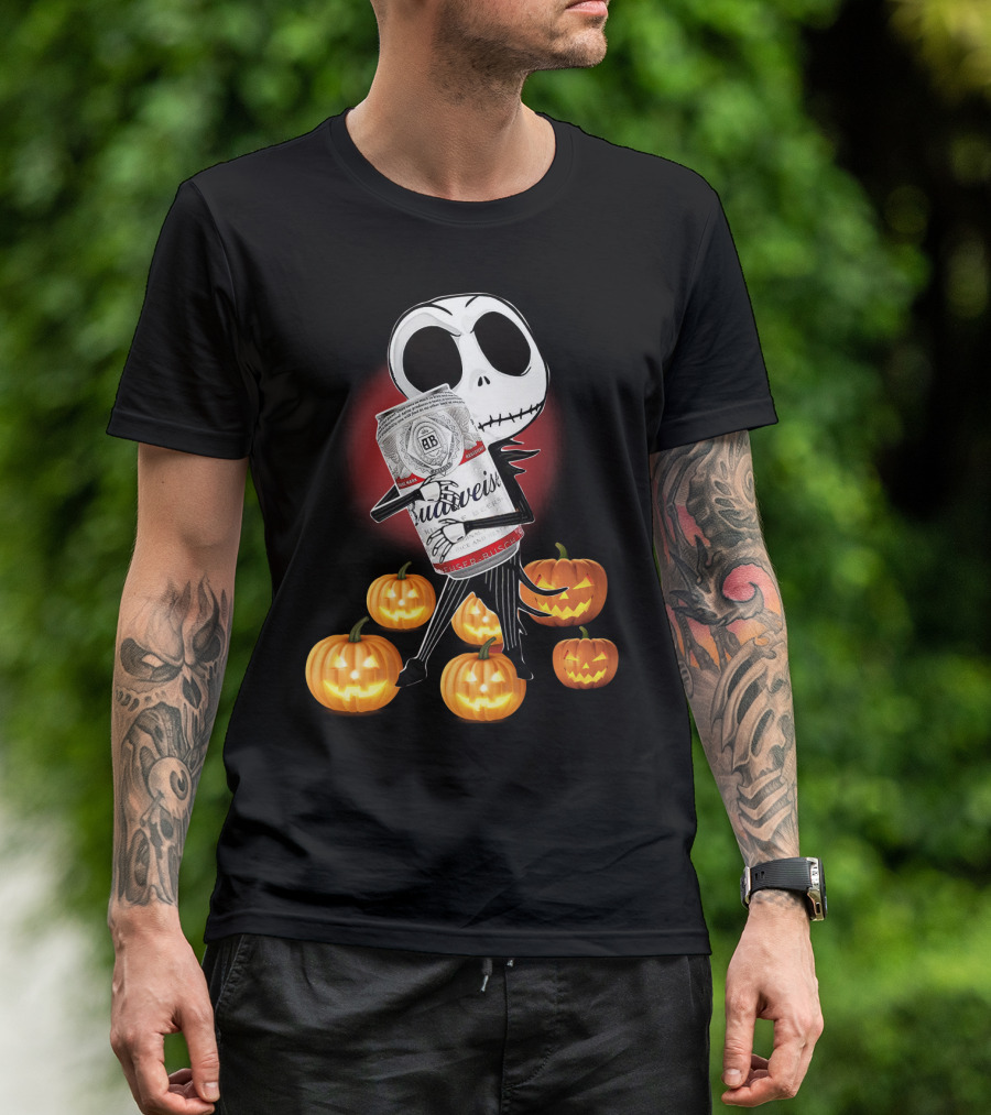 Jack Skellington Budweiser Halloween Pumpkins T-Shirt