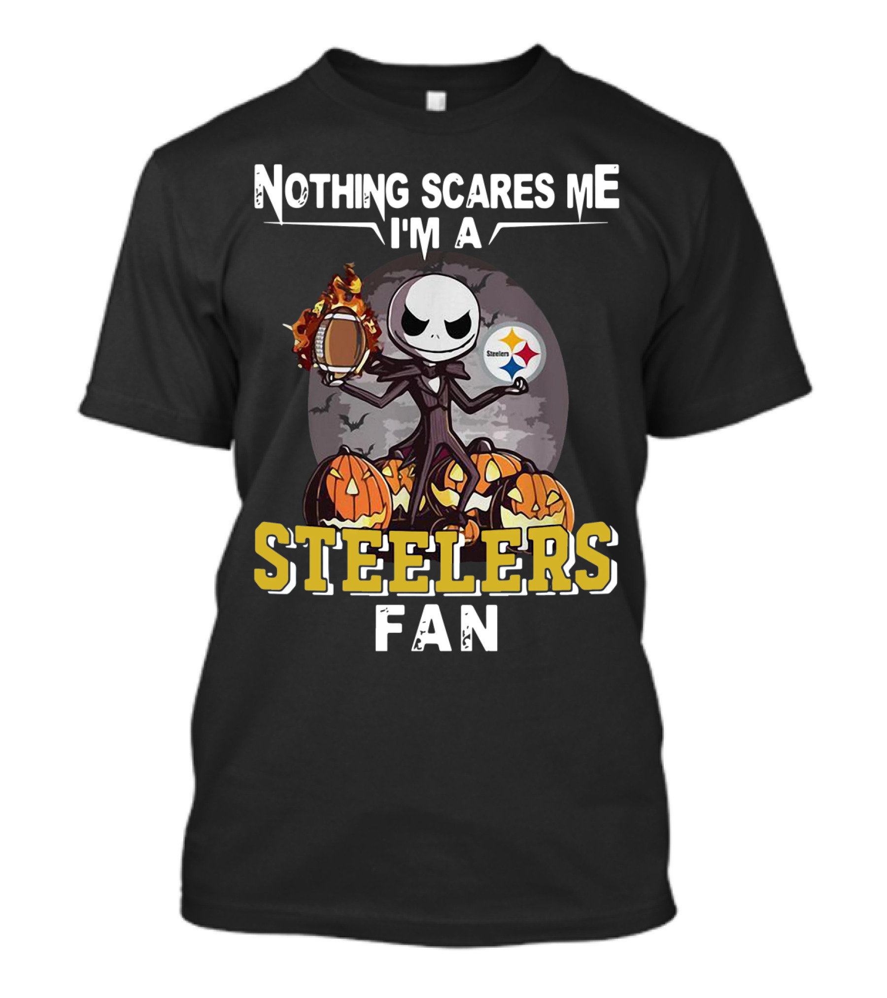 Jack Skellington Nothing Scares Me I'm A Steelers Fan T-Shirt