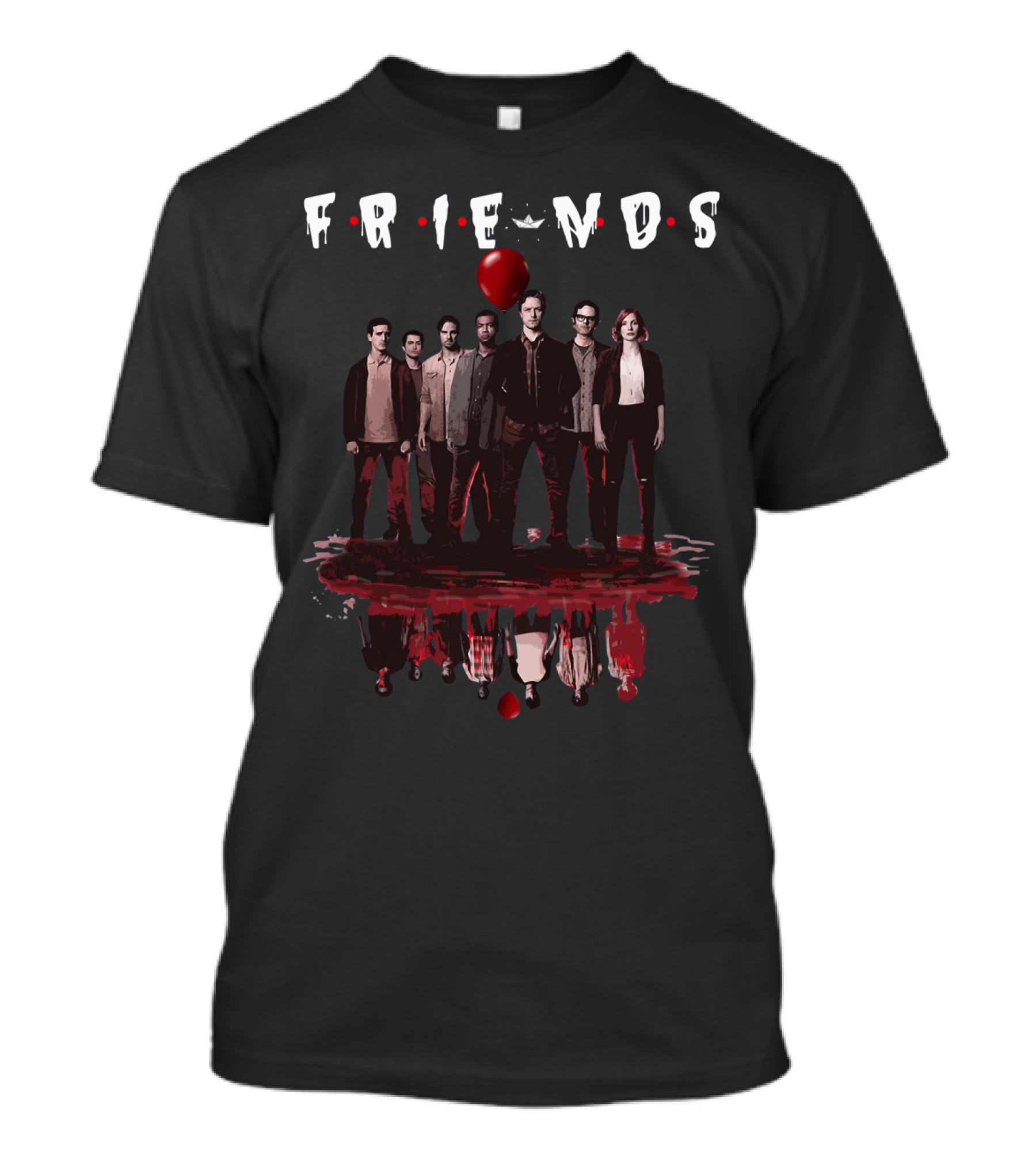 Friends IT Chapter Two Parody Character Reflection With Red Balloon T-Shirt
