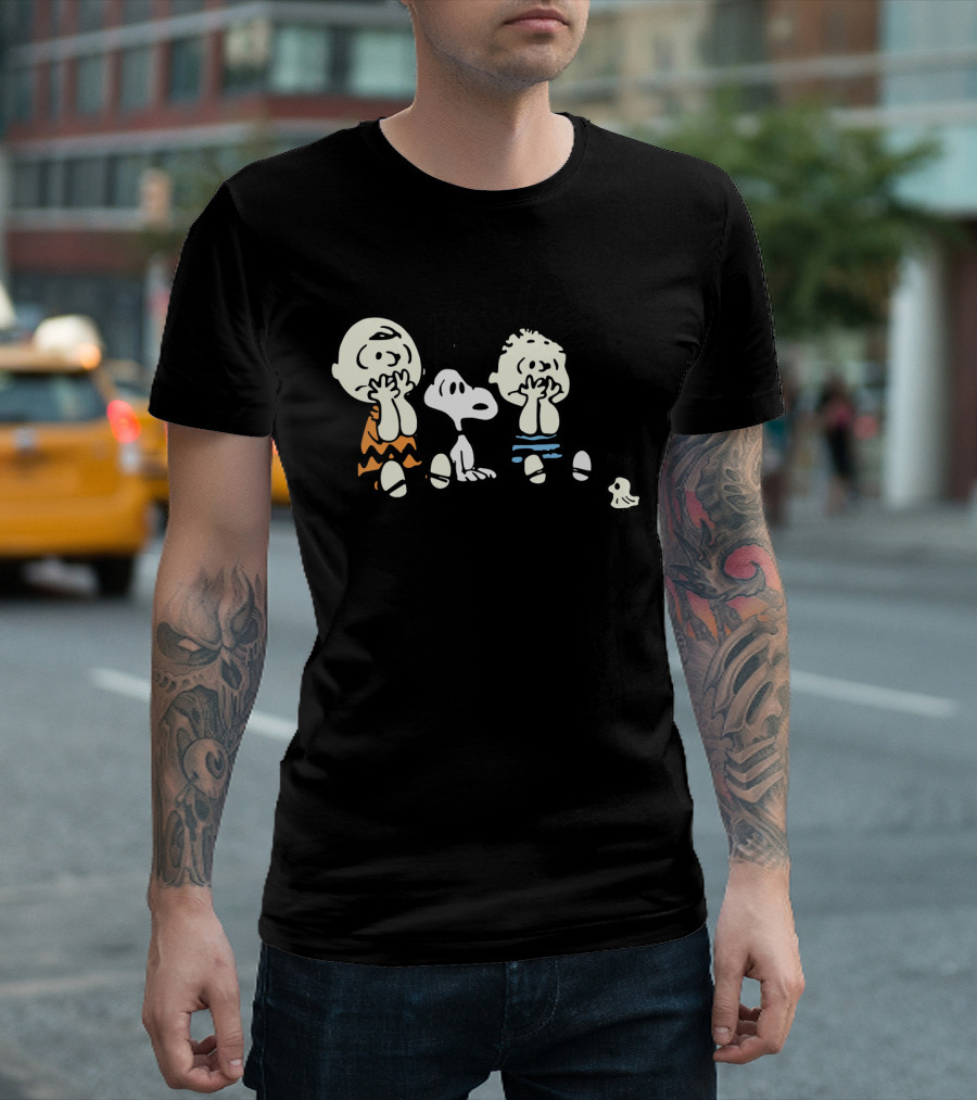 Peanuts Snoopy Charlie Brown Christmas Boo Spooky Scene T-Shirt