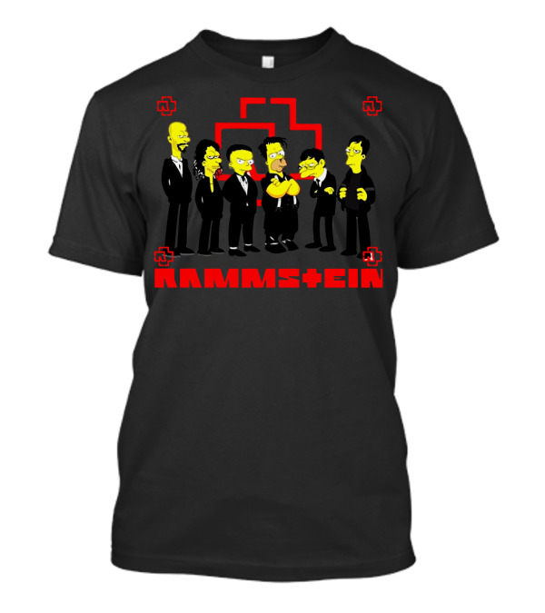 Rammstein Red Logo Simpsons Characters T-Shirt