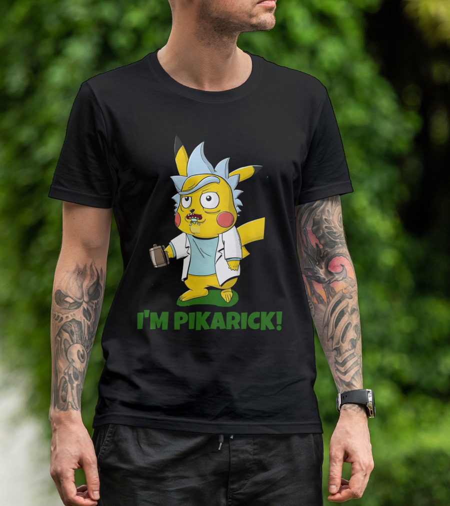 Rick And Morty I’m Pikarick Pikachu Crossover With Lab Coat And Portal Gun T-Shirt