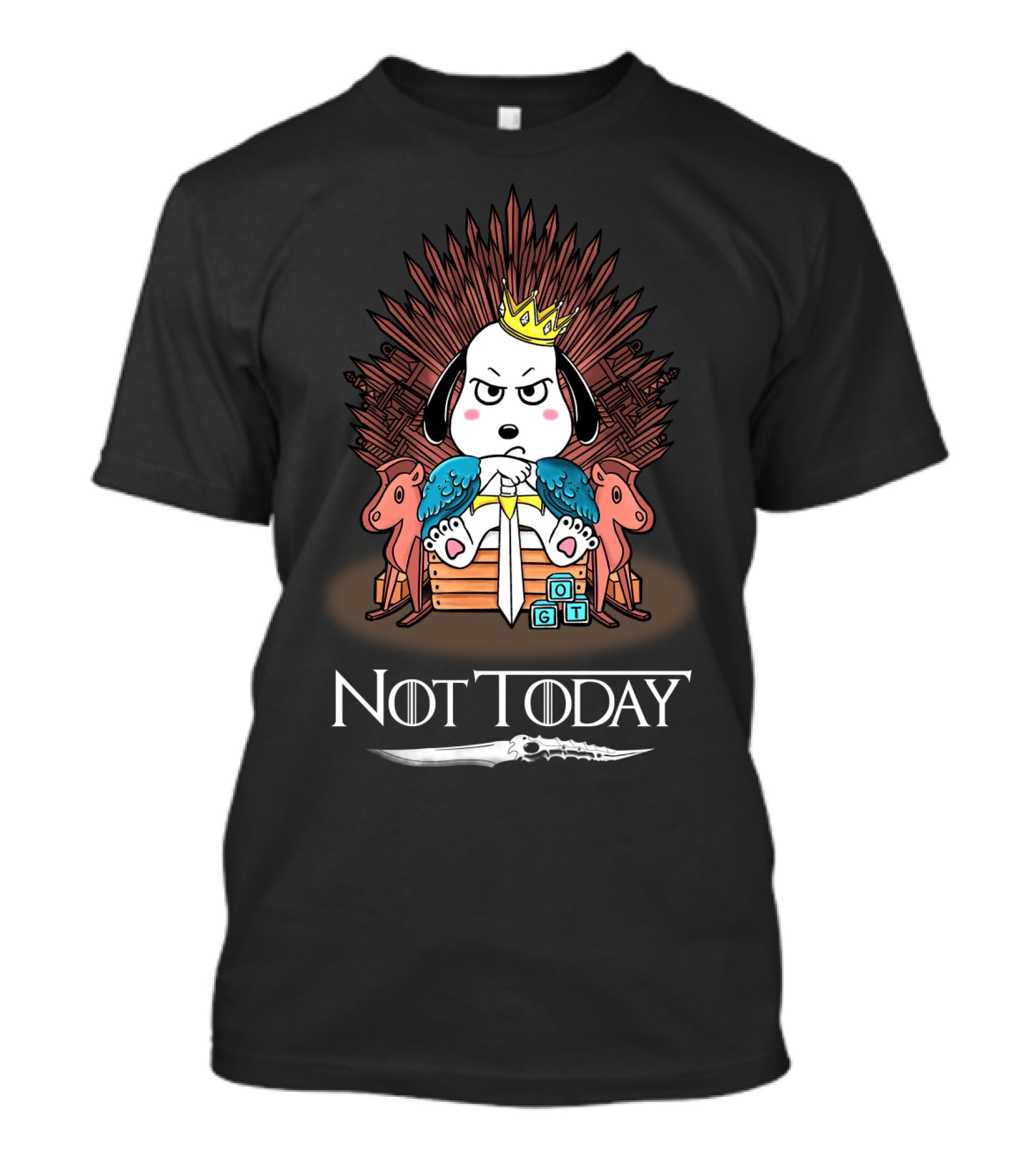 Snoopy On Iron Throne Not Today Game Of Thrones Mashup T-Shirt
