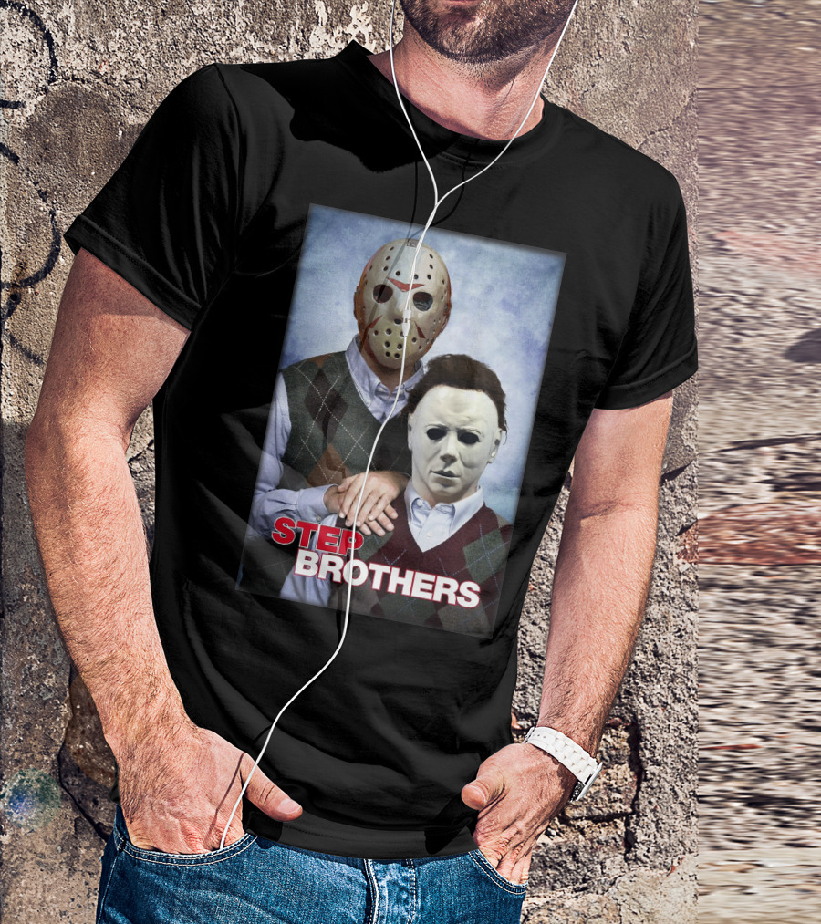 Step Brothers Jason Voorhees Michael Myers Comedy Horror Crossover T-Shirt