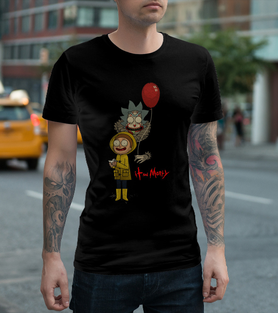 RICK AND MORTY IT CLOWN RED BALLOON YELLOW RAINCOAT T-Shirt