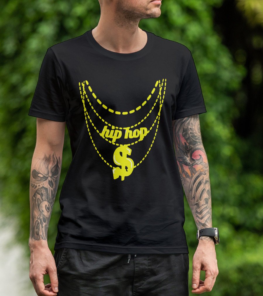 Hip Hop Chain Dollar Sign Halloween Costume T-Shirt
