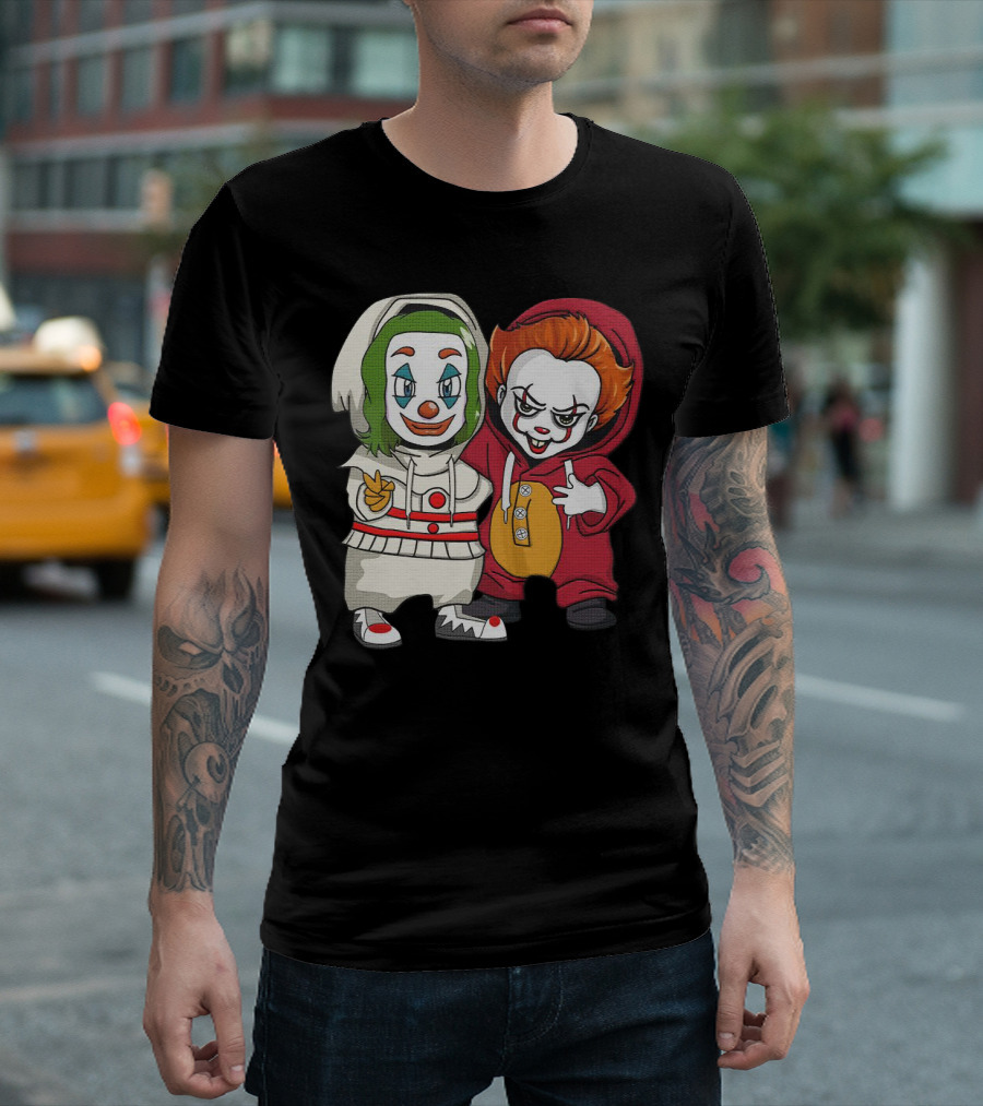 Joker and Pennywise Friendship Duo in Cartoon T-Shirt
