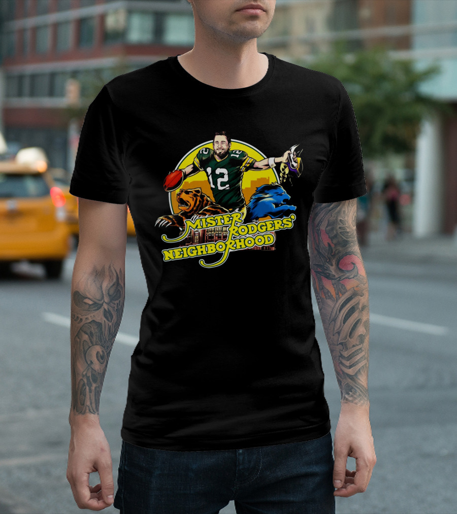 Mister Rodgers Neighborhood 12 Football Player Bear Lion T-Shirt