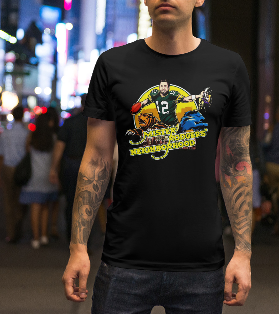 Mister Rodgers Neighborhood 12 Football Player Bear Lion T-Shirt