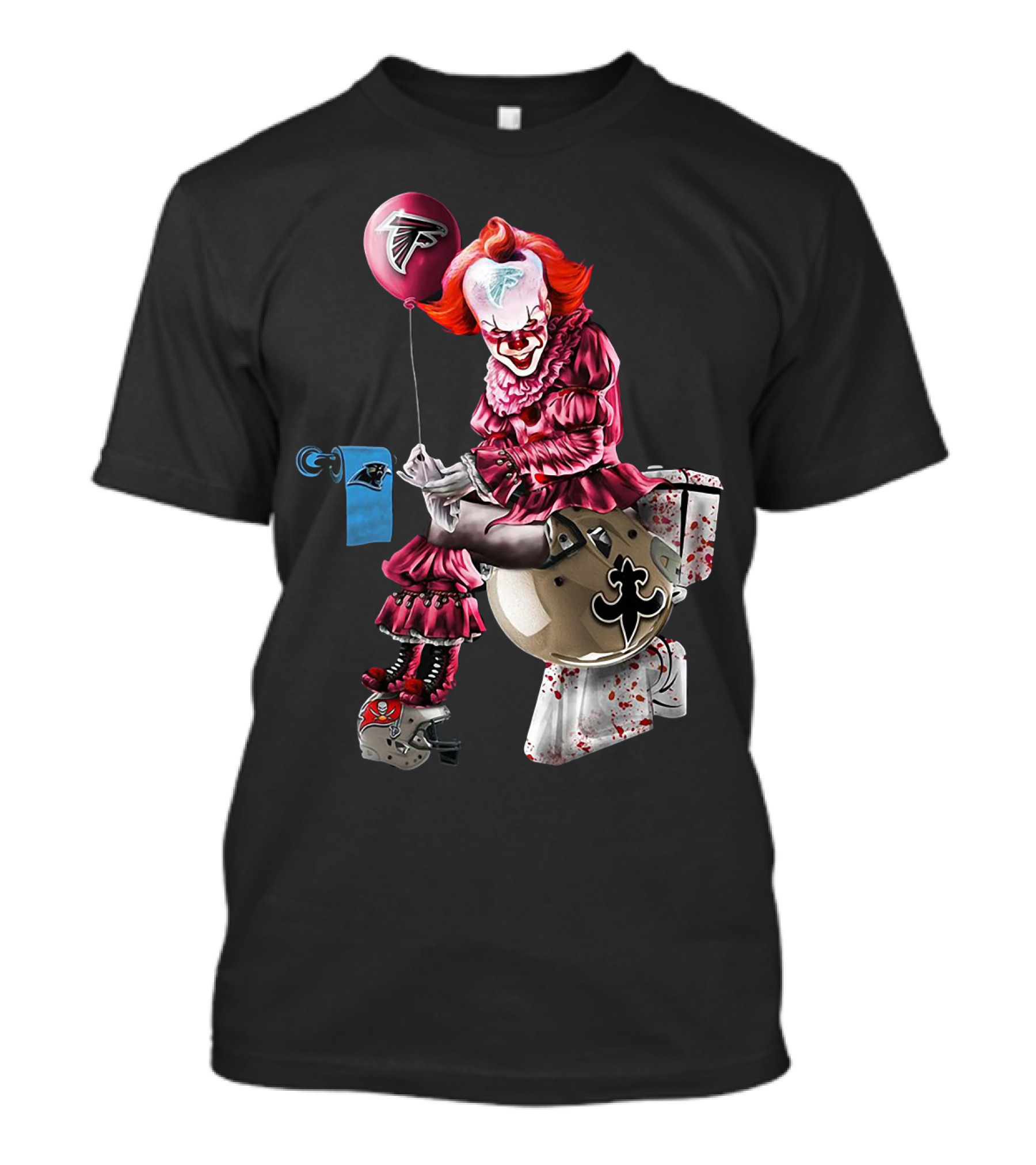Atlanta Falcons Pennywise Carolina Panthers New Orleans Saints Toilet T-Shirt