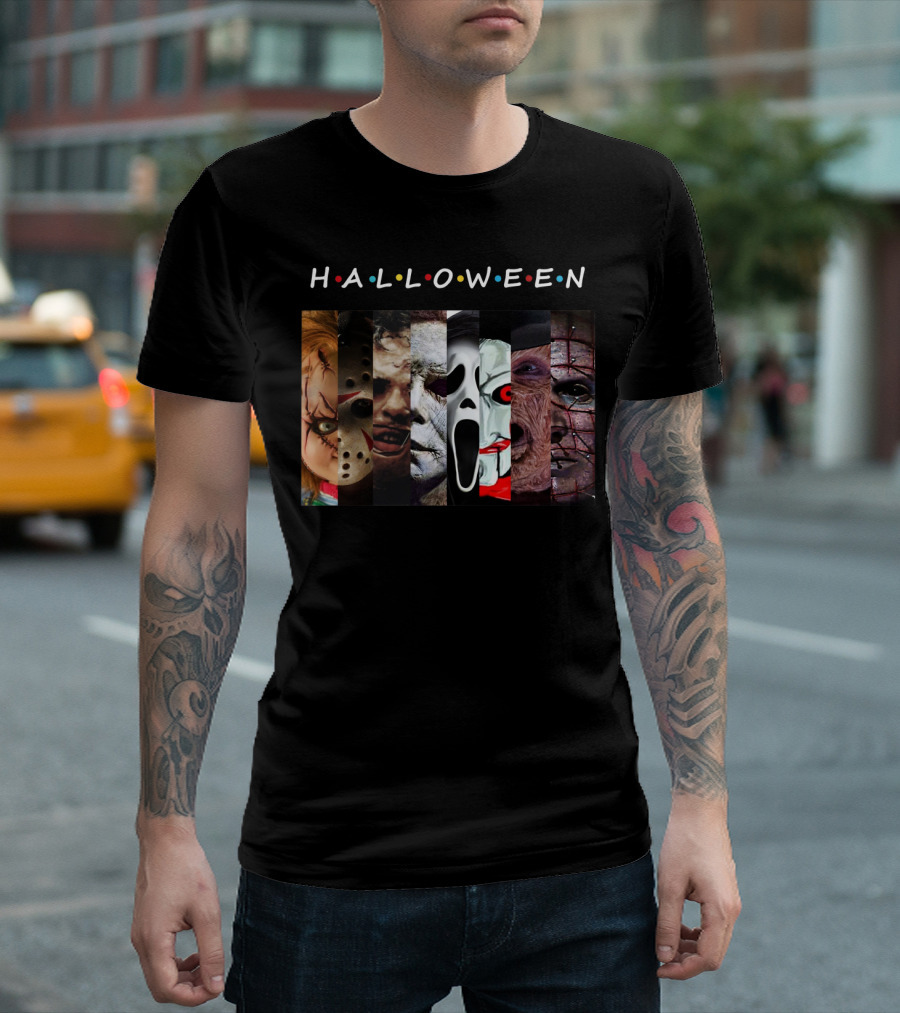 Halloween Horror Icons Faces T-Shirt
