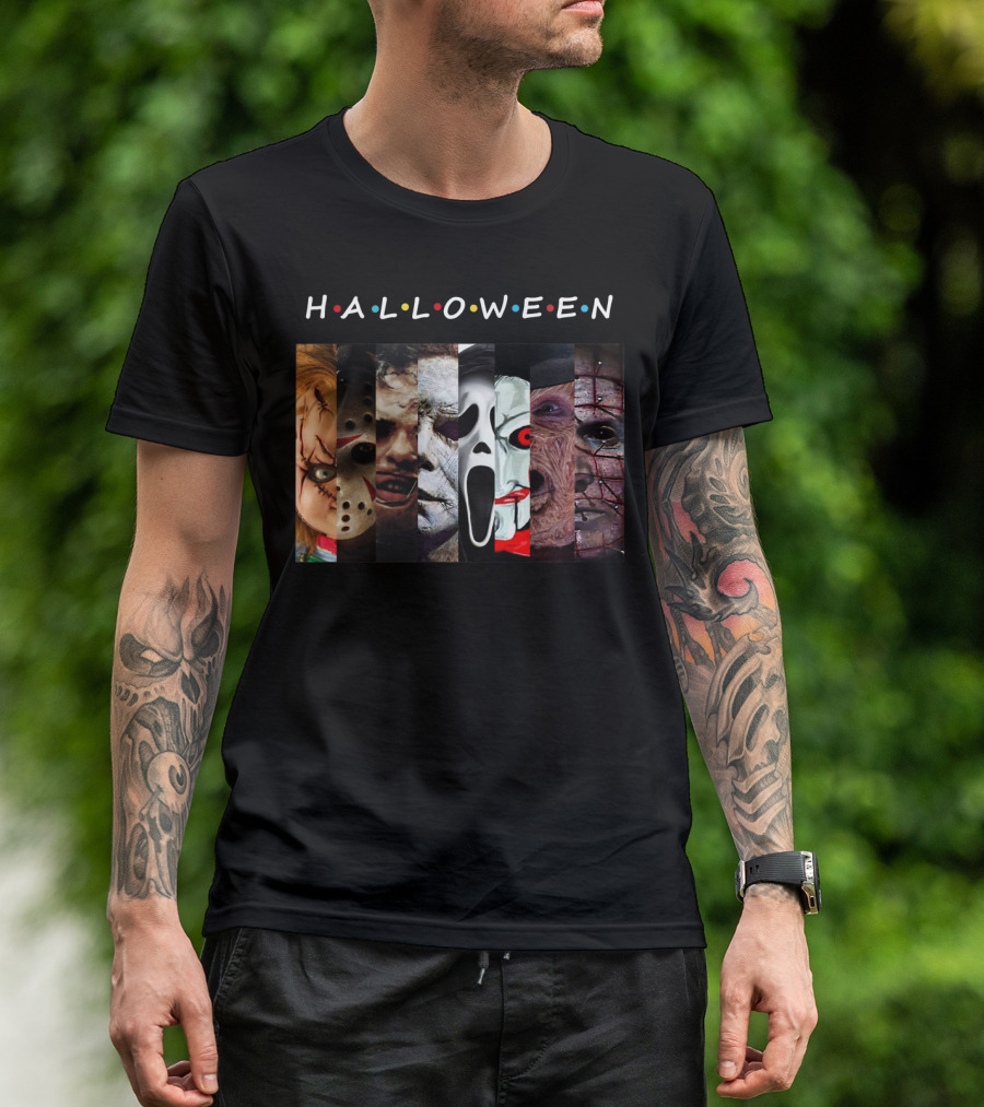 Halloween Horror Icons Faces T-Shirt