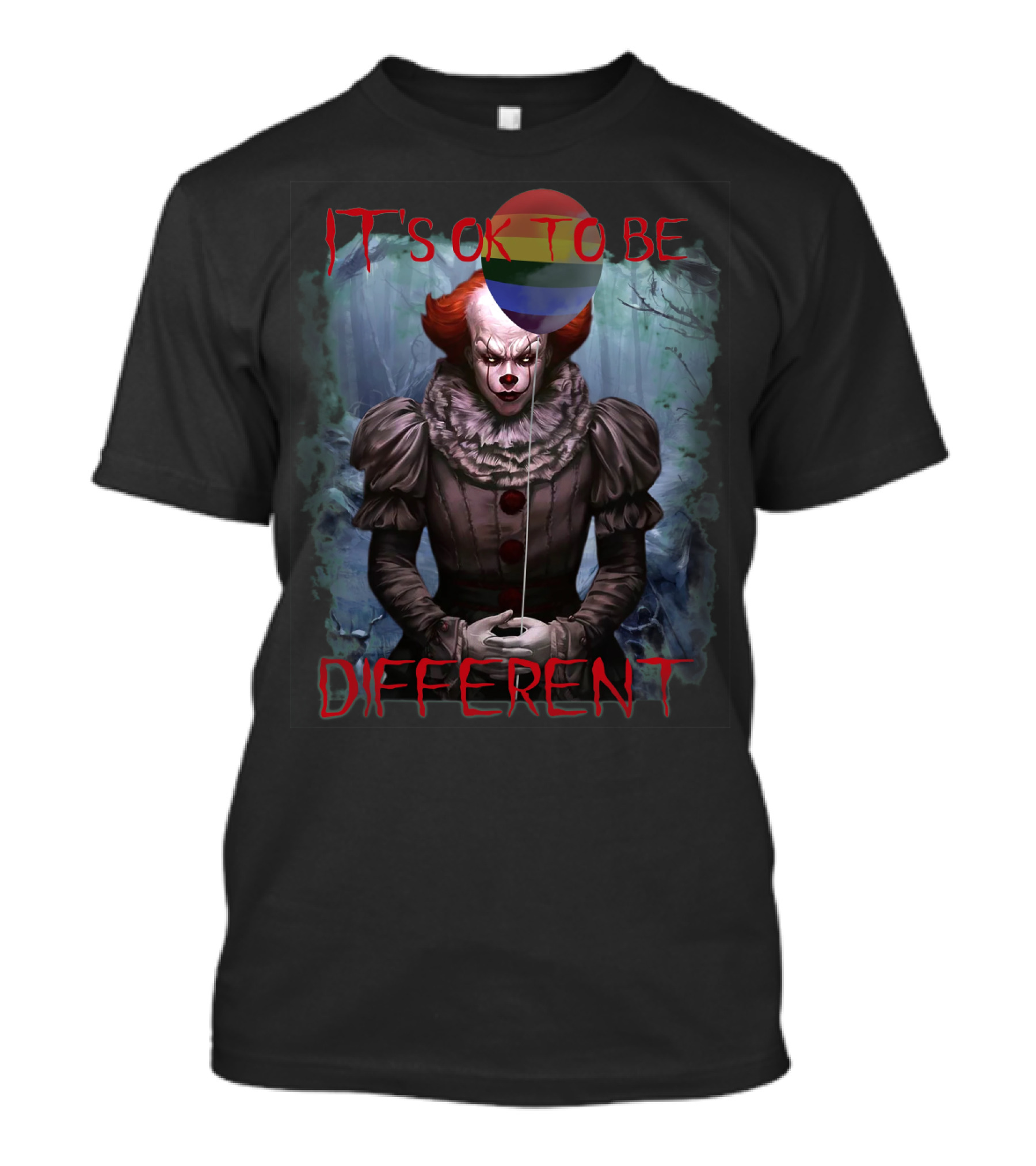 Pennywise It It's Ok To Be Different Lgbt Balloon T-Shirt