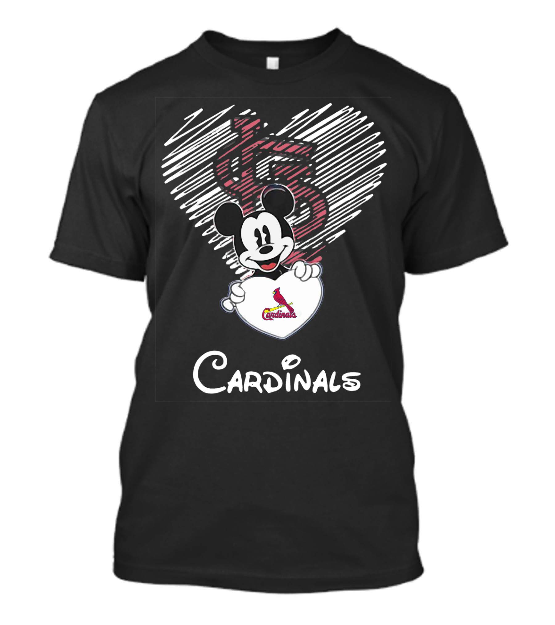 Mickey Mouse Heart St. Louis Cardinals T-Shirt