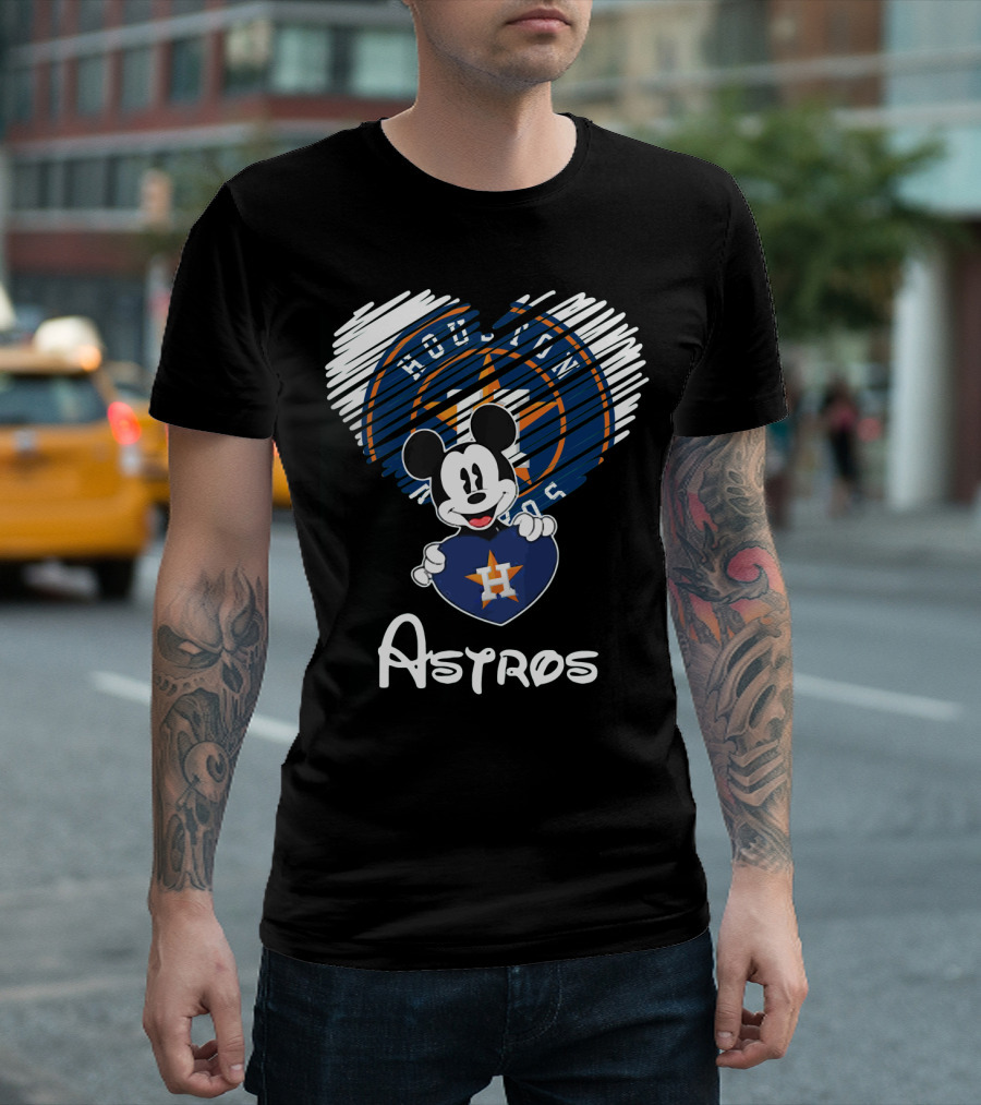 Mickey Mouse Houston Astros Heart Houston Astros Houston Astros T-Shirt