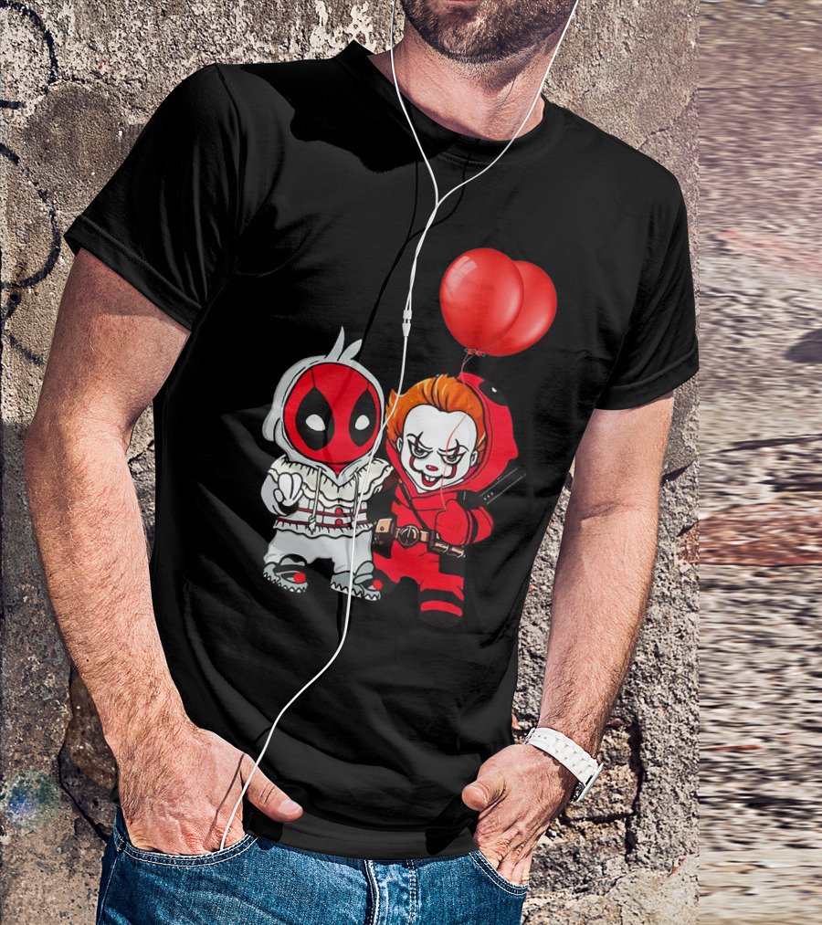 Pennywise Deadpool Crossover With Red Balloons T-Shirt
