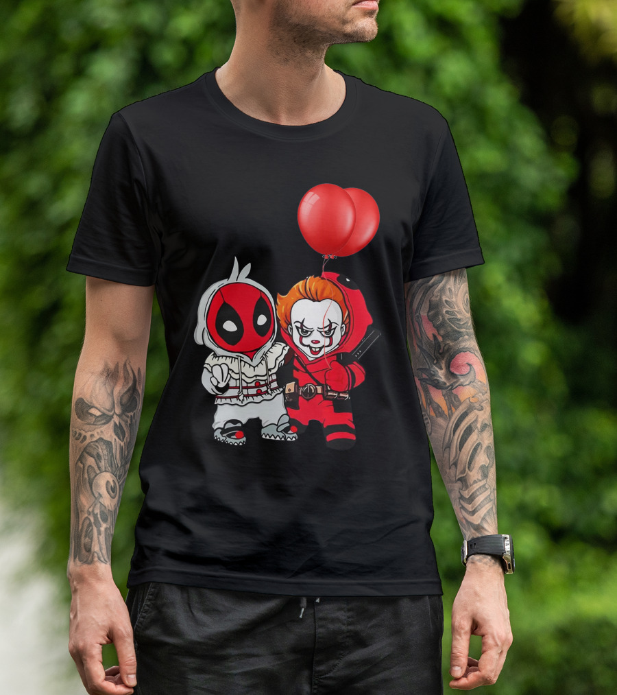 Pennywise Deadpool Crossover With Red Balloons T-Shirt