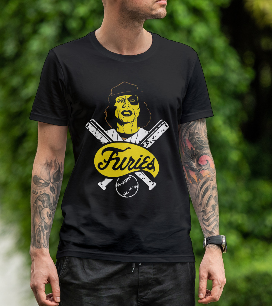 The Warriors Furies Crossed Bats And Masked Baseball Player T-Shirt