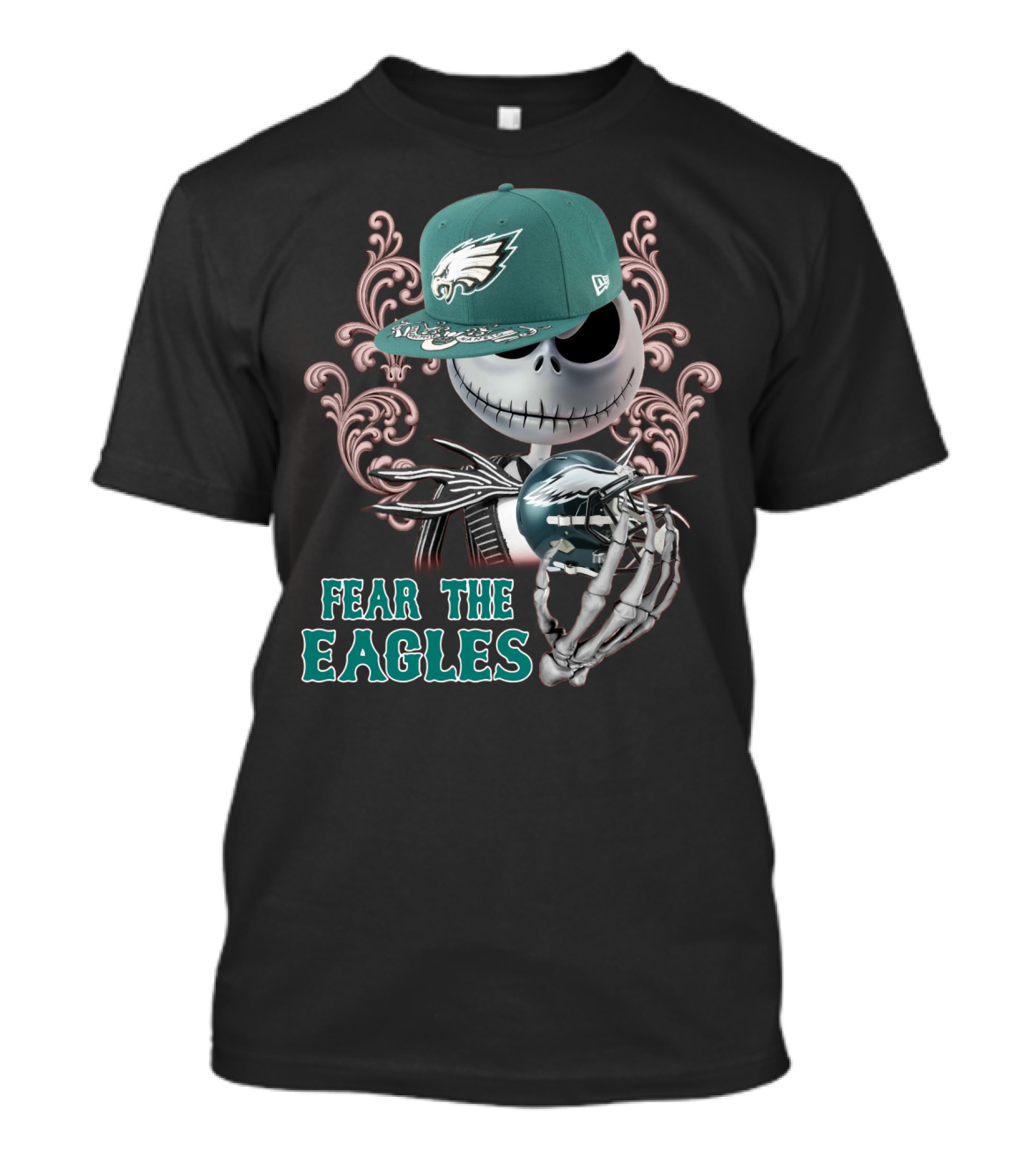 Jack Skellington Fear The Eagles Philadelphia Football T-Shirt