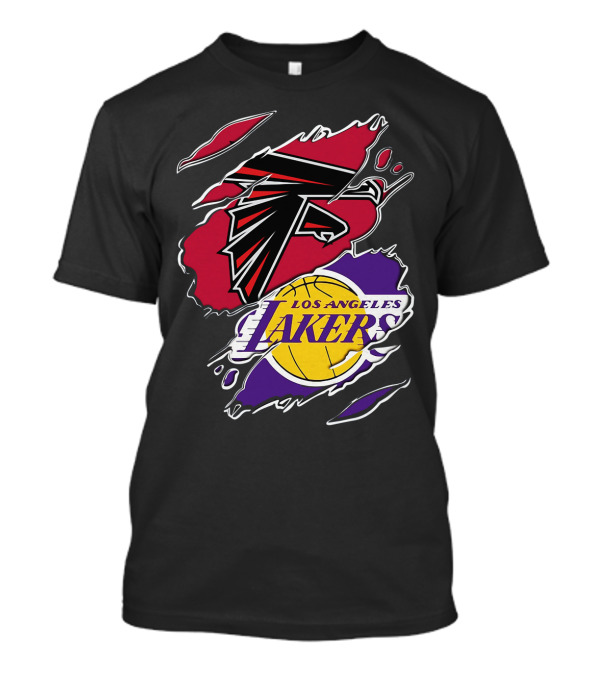 Atlanta Falcons Los Angeles Lakers Logo Mashup T-Shirt