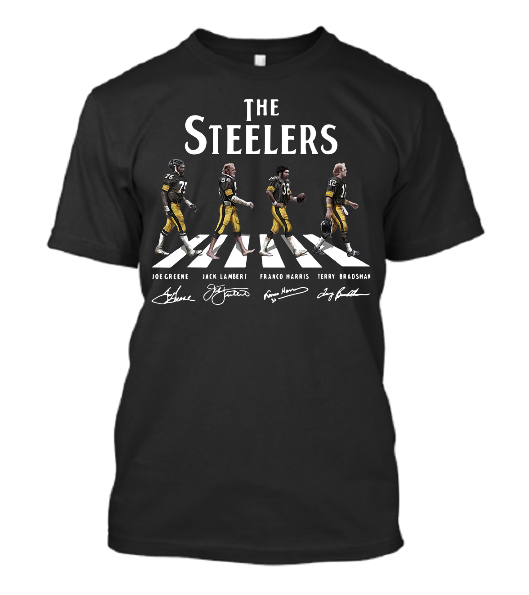 THE STEELERS ABBEY ROAD JOE GREENE JACK LAMBERT FRANCO HARRIS TERRY BRADSHAW T-Shirt