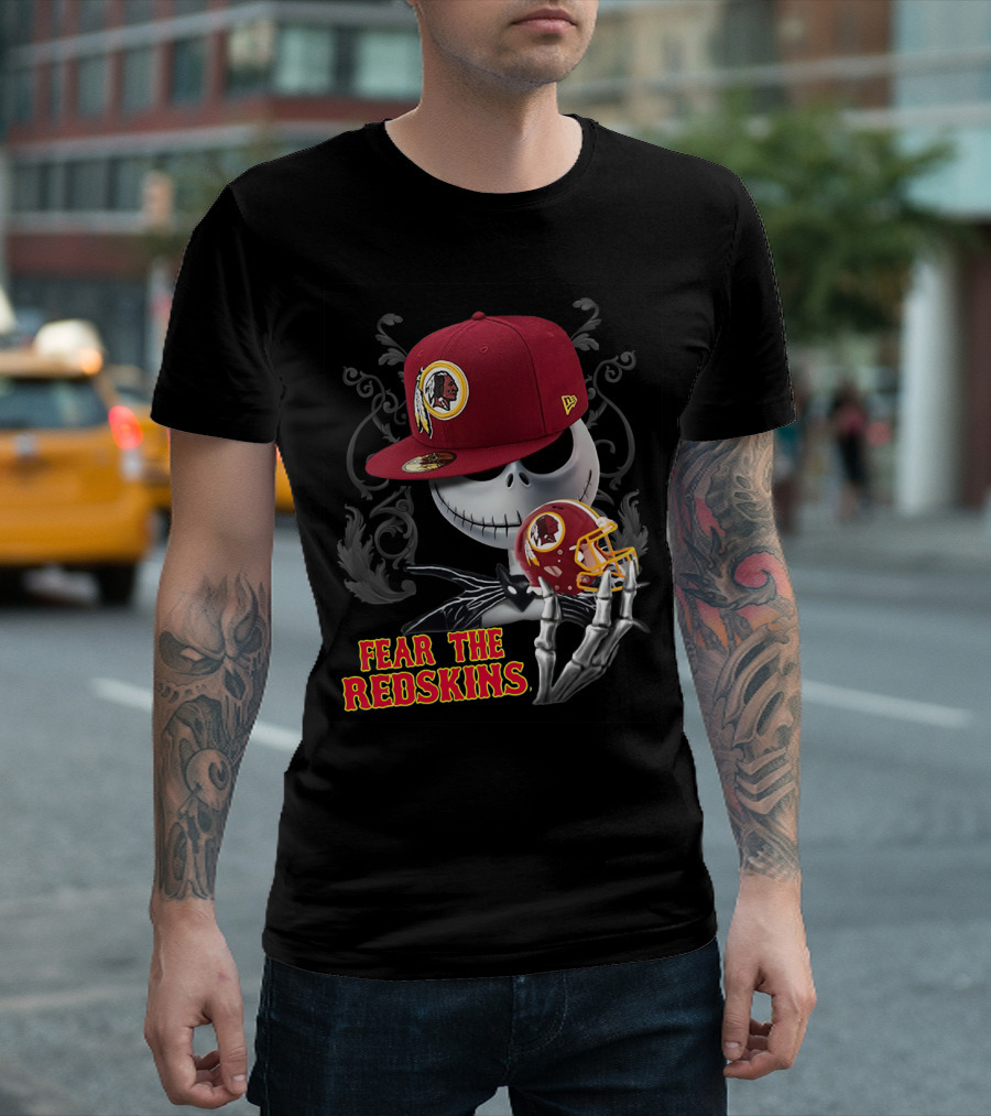 Jack Skellington Redskins Logo Fear The Redskins T-Shirt
