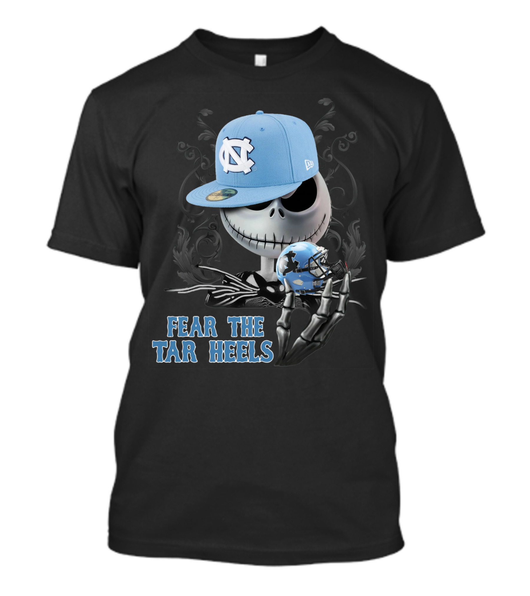 Jack Skellington NC Cap Fear The Tar Heels Football Helmet T-Shirt